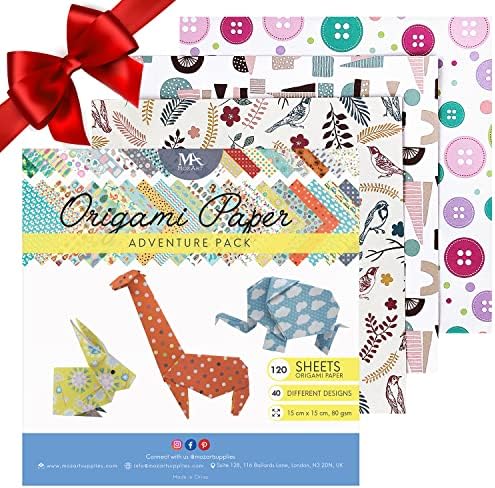 Набор от приключения са от хартия, Оригами - 120 листа - Традиционни японски Сгъваема хартия Оригами Хартия Орагами с цветен модел,