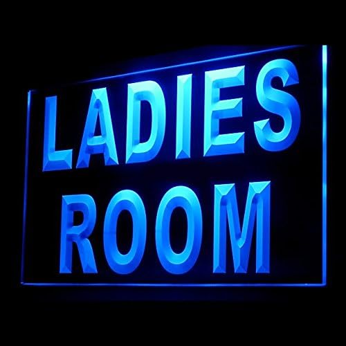 120056 Тоалетна за дамите, Тоалетна Баня, Мивка, Дисплей за баня, Led Неонова реклама (12 X 8, в синьо)