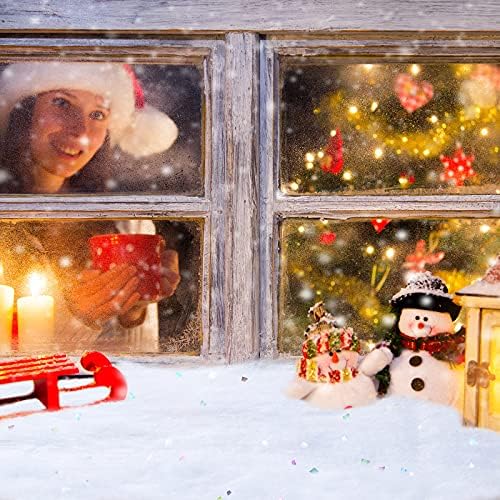 Комплект от 2 теми, Коледни Заснежени Одеяло с пайети, 40x32 инча, Страната на Чудесата, Изкуствена Снежна Покривка, Гъст Заснежени Одеяло