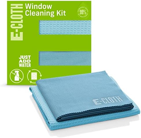 Препарат за почистване на стъкла, E-Cloth, Комплект за почистване на прозорци, Кърпа от микрофибър, Най-подходящ за почистване на вътрешни