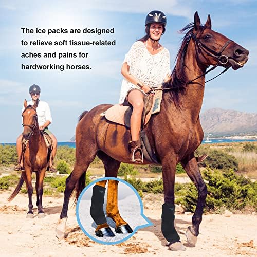NEWGO един конете пакет с лед Множество обвивка за краката на коня при травми, Охлаждаща обвивка за коляното на коня Пълно покритие на