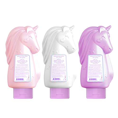 Шампоан Glimmer Wish Premium Unicorn + Климатик + Препарат за измиване на тялото, С аромат на Ванилия сладък памук, Тестван