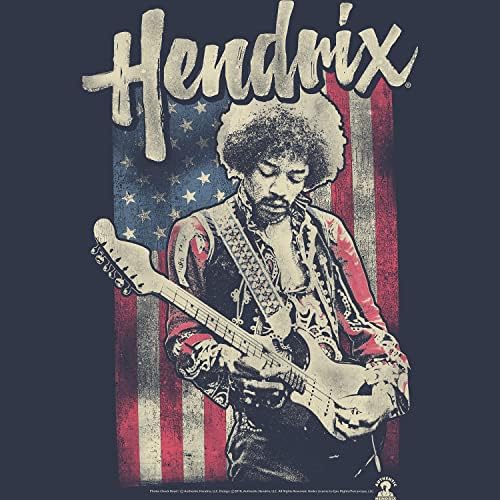 Кошмарен Музикална Икона Джими Хендрикс 1960-те години, Потертая Тениска с Флага на САЩ