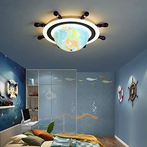 YANG1MN Детска Стая, Спалня Тавана Лампа, за Момче Детска Стая Карикатура Led Лампа Средиземноморската Земята Плавно Затъмняване на Светлината