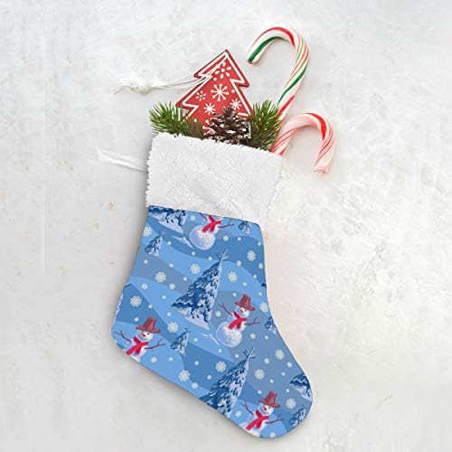Коледни Чорапи ALAZA, снежни човеци и Коледно Дърво, Класически Персонализирани Малки Чулочные Украса за Семейни празници, Определени