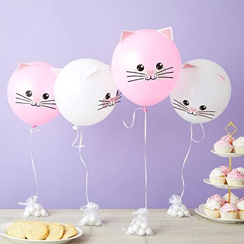 36 от Опаковки Латекс балони за Парти в чест на рождения Ден на Котката, Украса за партита (Розово, Бяло, 12 инча)