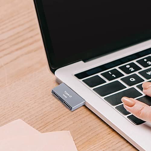 QIANRENON USB Type C Разклонител Type-C с две гнезда за удължител за свързване и пренос на данни за MacBook Pro/Air за своята практика