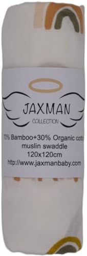 Муслиновое Пеленальное одеяло JAXMAN Collection за малки момичета и момчета, 70% Бамбук/30% Памук, Детско Пеленальное одеяло
