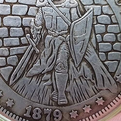 Фахма Джаксън 1879 Масонски орден на Тамплиерите Медальон Художествена Копие на Сребърен долар Морган – Входящи в порта на Каменната крепост