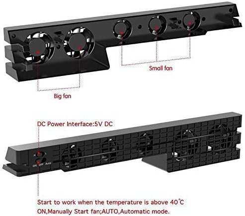 Yadianna Ps4 Pro Охлаждащ Вентилатор-Охладител Super Turbo Регулатор на Температурата с USB-кабел за Вертикални Влакчета на конзолата 4 Ps4