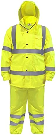 JORESTECH Лека Непромокаема мушама, куртка и панталони, жълта видимост, ANSI /ISEA 107-2015, Клас 3, ниво 2