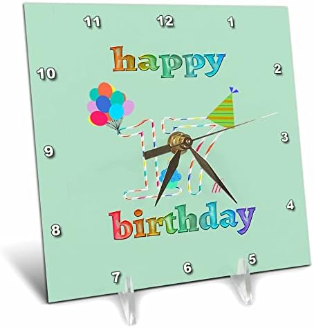 3дРоза от 17-ти рожден ден Торта със Свещ, балони, Шапка. - Настолни часовници (dc_350723_1)