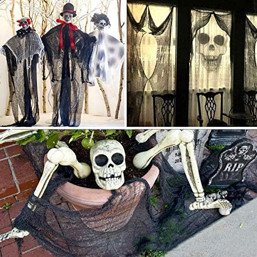 5 БР. Зловеща Плат за украса за Хелоуин (31 x 100/Лист), Страховито Висящи Украси за Хелоуин, Зловеща Марля, за парти на