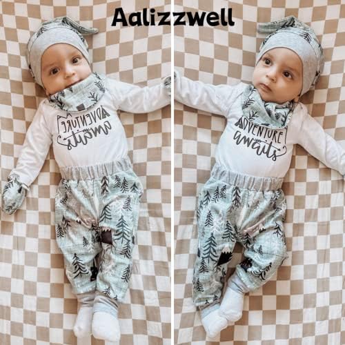 Дрешки за Новородено момченце Aalizzwell с Дълъг Ръкав за Есен-Зима