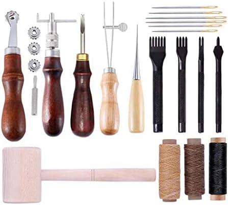 ygqzm Пълен Набор от практични инструменти за бродерия на кожа с шило, восъчни конци и други Аксесоари за Бродерия