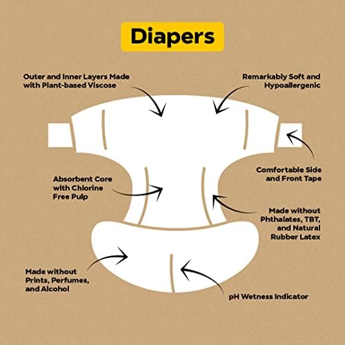 DYPER Вискоза от Бамбук Бебешки Пелени Размер 4 + 5 Опаковка Мокри Кърпички | Естествени съставки|, Изработени от материали на растителна