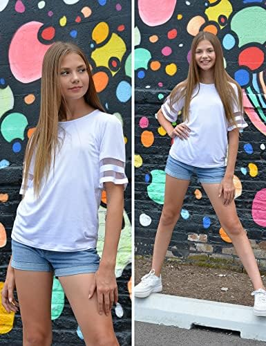 Тениски Arshiner За момичета С Къс ръкав, са били разкроена Туника, Летни Блузи, Модни Блуза От 4 до 13 Години