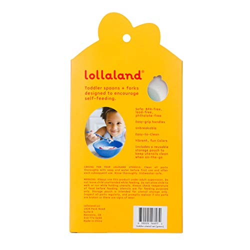 Комплект прибори за хранене Lollaland от 5 пластмасови прибори за хранене за деца, Лъжици и вилици, за Многократна употреба прибори за хранене