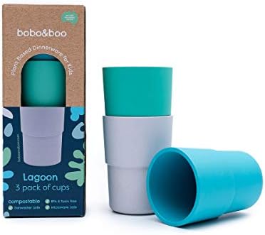 Детски чаши bobo &boo на растителна основа - Не съдържа меламин и Бисфенол А – Може да се използва в микровълнова фурна и съдомиялна