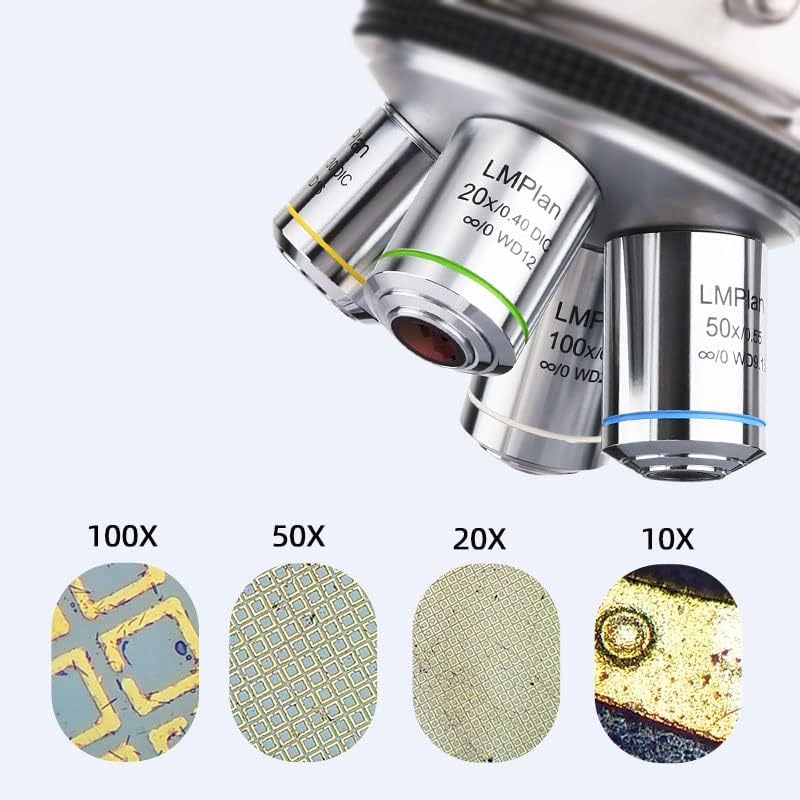Аксесоари за лабораторен микроскоп 5X 10X 20X 50X 100x Обектив микроскоп на Диференциран Интерференционный обектив желязо