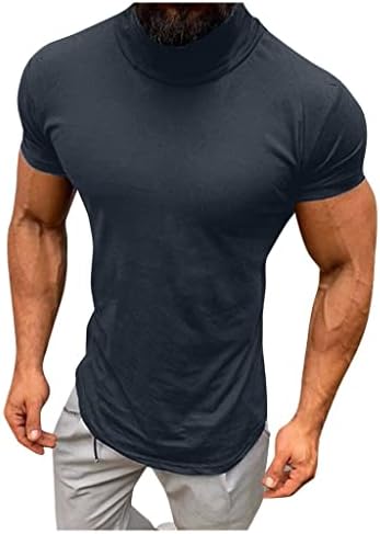 XXBR Риза за Мъжете, Поло, Обикновена Блузи, Ежедневни Летни Обикновена Тениска с Къс ръкав, Лека Тениска с кръгло деколте