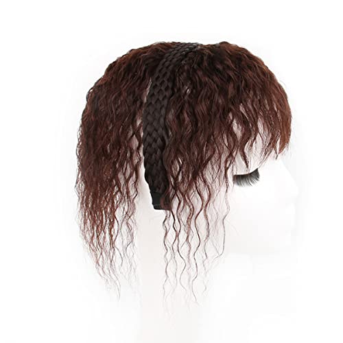 ICRAB 10Дамски Плетени Превръзка на Главата от Сплетени коси, изкуствена коса, Естествено Изглеждащ Вълнообразни Topper От Човешка Коса, Перуки,