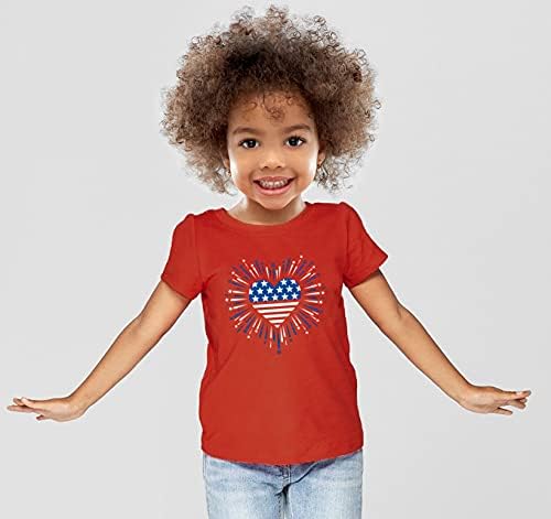 Тениска Wild and Happy Kids, Посветен на 4 юли, САЩ, Тениска с американския Флаг, Патриотическая Тениска За Момиченца