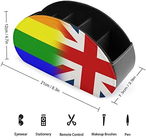 ЛГБТ Pride Британски Флаг Притежателите на Дистанционно Управление От Изкуствена Кожа Caddy Органайзер За Съхранение Кутия