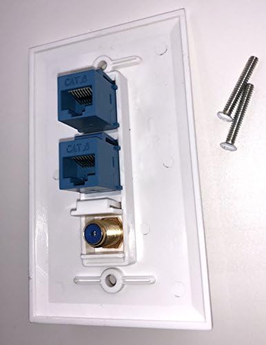 IBL-2-Портов Позлатени Коаксиален телевизионен кабел тип F + 4-port конектор Cat6 Ethernet за свързване на до гнездото Бял цвят
