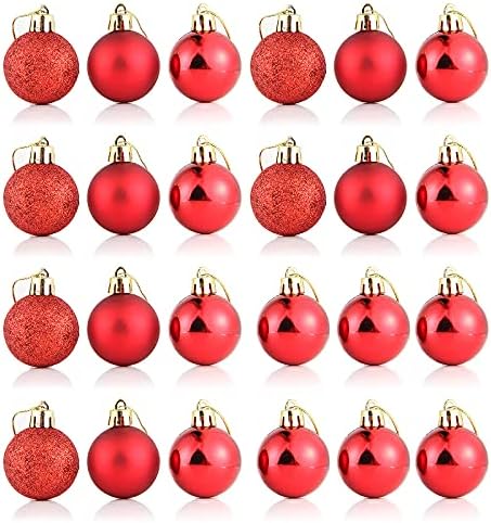DEKIKA Изискани Коледни Декоративни Подаръци, Декорация за Коледни топки, 24 бр. Малки Небьющихся дърво коледна Топки за украса