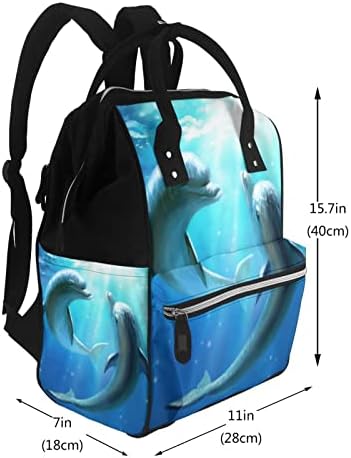 Раници за смяна на Пелени За мама Делфини-Подводен-World Travel Bookbag Чанти За Памперси Back Pack