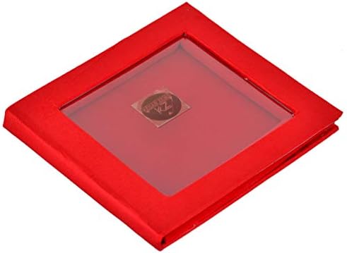 KESAR ЗЕМС Шри Шукра Янтра от Чиста Мед в Червена Кадифена хубав (7,5 х 7,5 х 0,1 см, кафява)