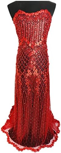 Нигерийски дантелено рокля Asoebi от тюл Bella в африканския стил, материал с мъниста, кристали, облекло за сватбен шиене, нигерийская