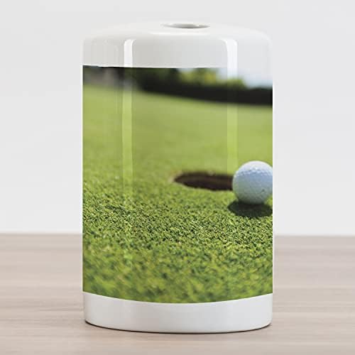 Керамични Държач за четка за зъби Ambesonne Golf, голф Топка на ръба на чаша, Снимка на тема Първенство по хоби, Декоративна Универсален