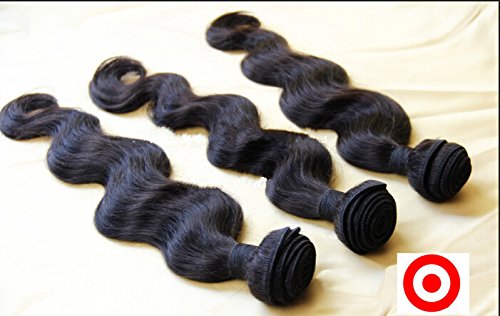 DaJun Hair 7A 3 връзки Коса С Кружевными обков в Средната част на Китайските естествена Коса Remy Обемна Вълна Естествен цвят (марка: DaJun)
