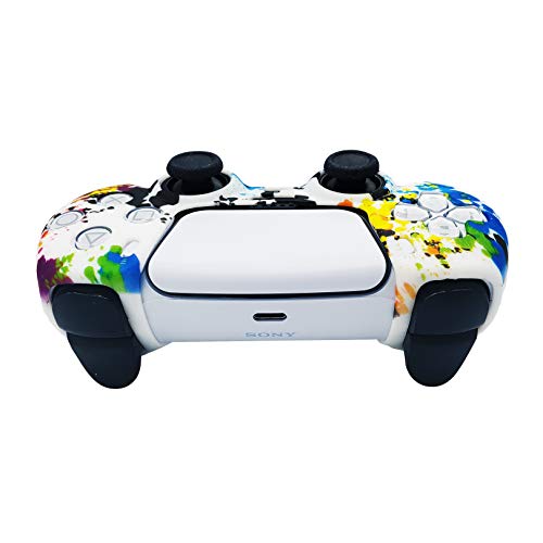 Калъф за контролера PS5 със силикон гелевой дръжка (PS5 Paint Splash Skin), Съвместим с Sony PlayStation 5, Съвместим с аксесоари за