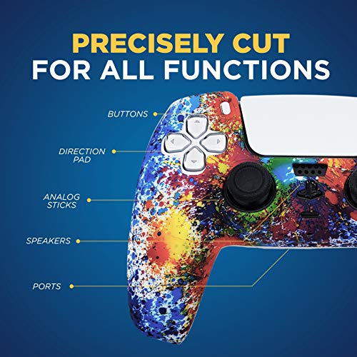Защитен калъф за контролера PS5 със силикон гелевой дръжка (ps5 Rainbow), Съвместим с Sony Playstation 5, Съвместим с Аксесоари за