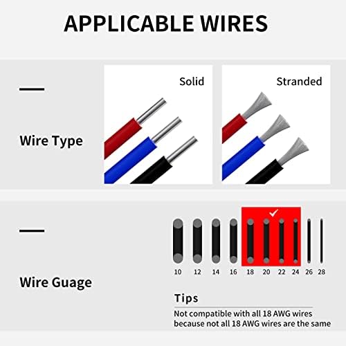 PAUTIX 10 Бр. Конектори за кабели, 2-Контактни Универсален Компактен Т-Образни Сплитери за кабели с 2 начина на свързване,
