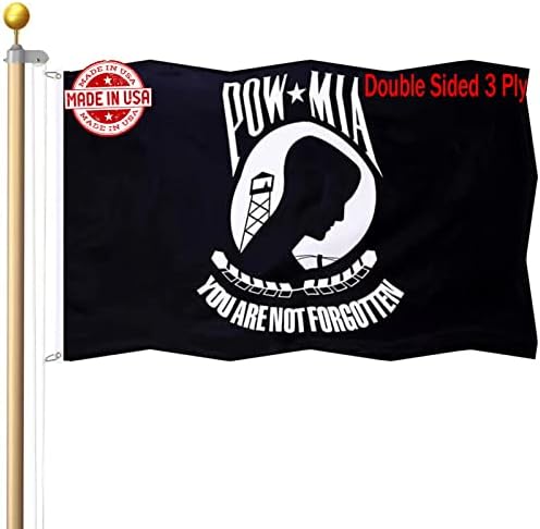 Флаг Pow Mia 3x5 Външен Двустранен 3-Слойный флаг Pow От Устойчив Полиестер, Изработена от Двоен Шев с Ясна Картина с Ярки Цветове, се