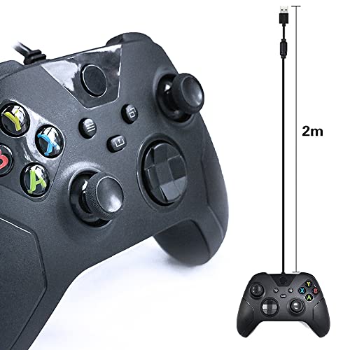 Жичен контролер за Xbox X series|S, 4 вибрационни на двигателя и 3,5 мм стерео слушалки жак, съвместим с Xbox One и вашия