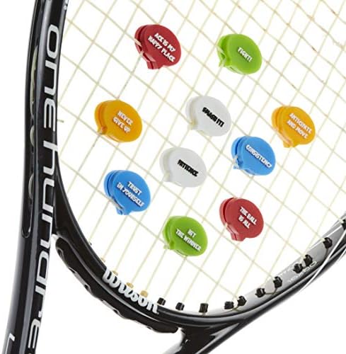 Гаситель вибрации BusyBee за тенис (10 бр). Уникален тенис подарък за деца, жени и играчите с 10 Мотивирующими Лозунги