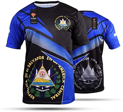 Fury El Salvador Soccer Jersey Camiseta de Futbol de El Salvador Jersey El Salvador Shirt Men/Women/Unisex/Hombres