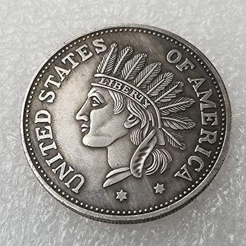 Старинни Занаяти Съединените Щати 1851 Главата Индианците Медни Сребърни Монети Паметник Колекция 534Coin Възпоменателна Монета