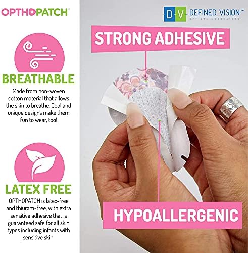 Детски превръзки за очи Opthopatch - дизайн Забавни Момичета [Серия II] - 90 + 10 бонус хипоалергенни памучни чалми без латекс за лечение