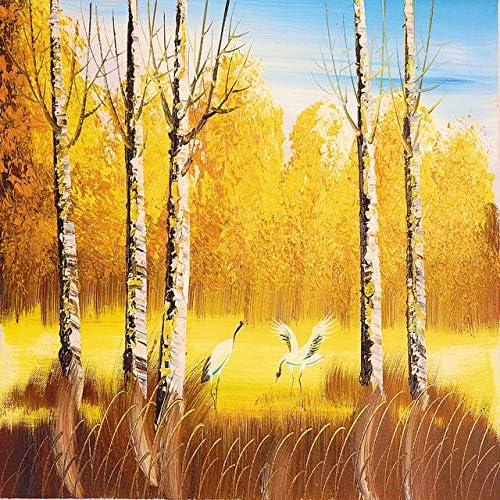 QGHZSCS Боята по Номера Цифрова Живопис Комплекти за рисуване Дървета Пейзаж Изкуство Подарък Начало Декор A3 (40x50 см, Без рамка)