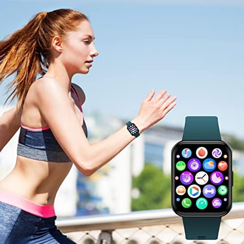 NA Умен часовник за мъже и жени с 1,83-инчов екран, за фитнес, за определяне на сън, за Фитнес, Многофункционални, с дълъг режим