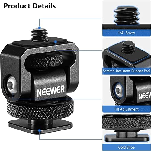 Адаптер за прикрепване на NEEWER 1/4Mini за студено башмака, Съвместим с камера SmallRig, стойка за телефон, led осветление, аксесоари
