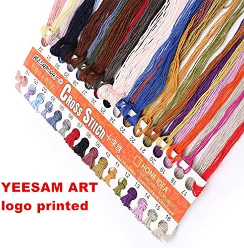 Комплекти за Бродерия на кръстат бод YEESAM ART Печат, за Начинаещи Възрастни Деца, Шал Снежен човек на Черна Котка, 11 ct 42 × 42 см, Комплект