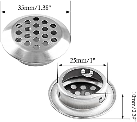 LDEXIN 20 бр. Вентилационни отвори 1 (25 mm) Кръгъл отвор за Софита, отдушник с кръгла Мрежесто дупка от Неръждаема Стомана за Кухня,