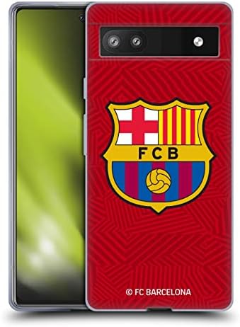 Дизайн на своята практика за главата Официално лицензиран FC Barcelona Red Герб Мек Гелевый калъф е Съвместим с Google Pixel 6a
